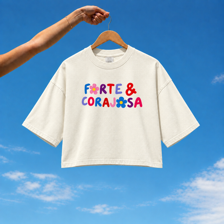 Cropped Feminino Oversized Purpose - Forte e corajosa - Imagem 3