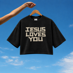 Cropped Feminino Oversized Purpose - Jesus Loves you